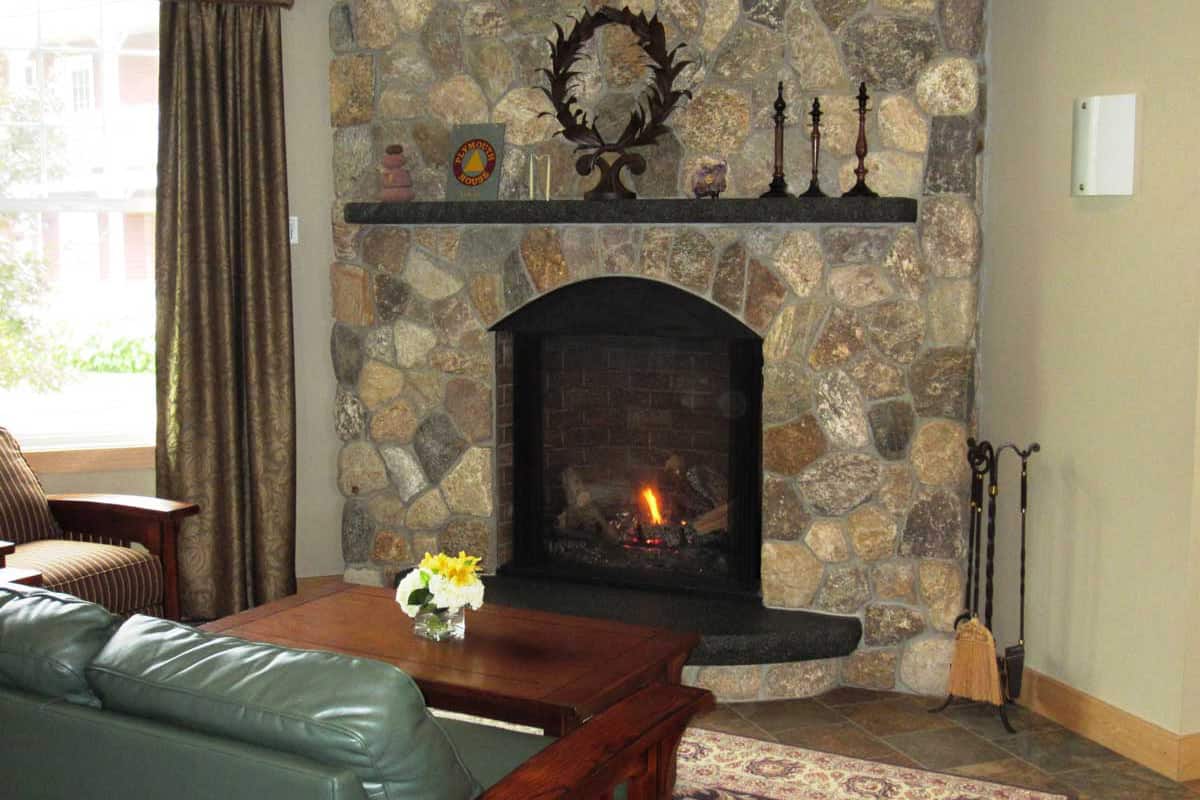 The Plymouth House Addiction Recovery Living Room Fire Place